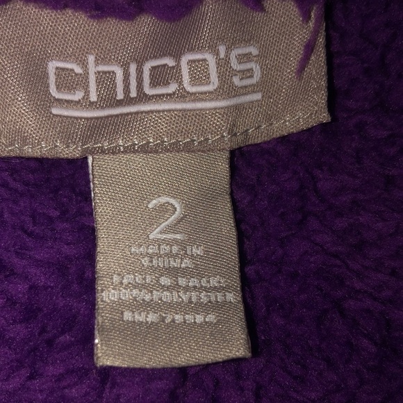 Chico’s size 12 purple faux suede /shearling vest, super cute with  denim - Picture 4 of 16